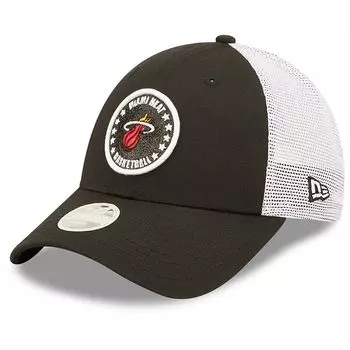 Женская кепка New Era черно-белая с блестками и нашивкой Miami Heat 9FORTY Snapback New Era