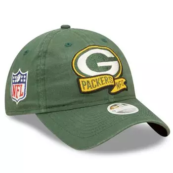 Женская кепка New Era Green Green Bay Packers 2022 с регулируемой боковой линией 9TWENTY New Era