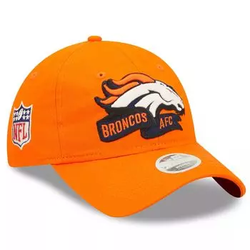 Женская кепка New Era Orange Denver Broncos 2022 с регулируемой боковой линией 9TWENTY New Era