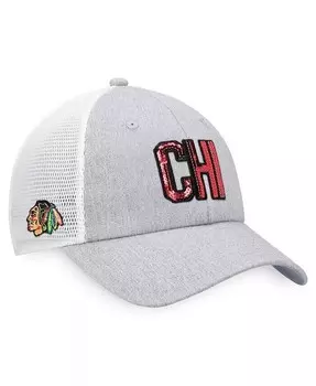 Женская кепка Snapback Chicago Blackhawks Iconic Glimmer Trucker серо-белого цвета Fanatics, серый