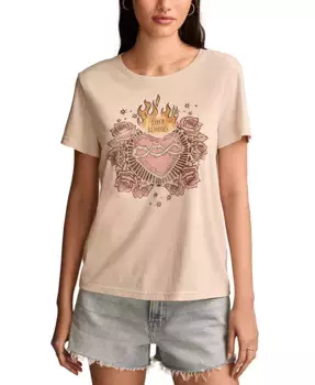 Женская классическая футболка Love Blooms Lucky Brand, белый