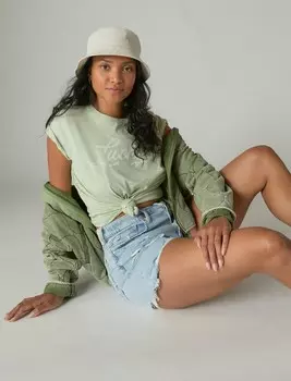 Женская классическая футболка Lucky Brand Lucky Script Crew, цвет Bright Green