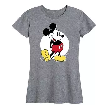 Женская классическая футболка с рисунком Микки Мауса Disney's, цвет Heather Gray