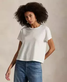 Женская классическая футболка укороченного кроя из джерси Polo Ralph Lauren, белый