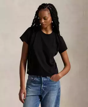 Женская классическая футболка укороченного кроя из джерси Polo Ralph Lauren, черный