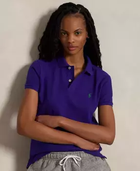Женская классическая поло-рубашка с сетчатыми вставками Polo Ralph Lauren, фиолетовый
