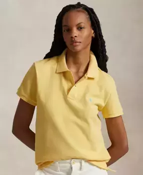 Женская классическая поло-рубашка с сетчатыми вставками Polo Ralph Lauren, желтый