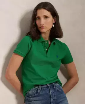 Женская классическая поло-рубашка с сетчатыми вставками Polo Ralph Lauren, зеленый