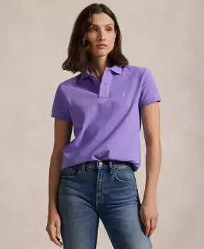 Женская классическая поло-рубашка с сетчатыми вставками Polo Ralph Lauren, фиолетовый