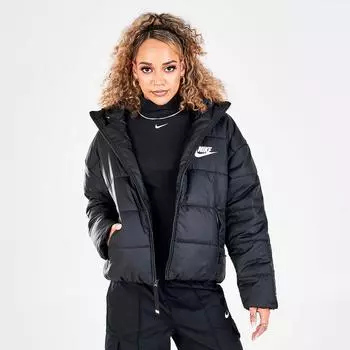 Женская классическая пуховая куртка Nike Sportswear Therma-FIT Repel с капюшоном, черный