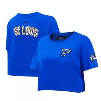 Женская классическая укороченная футболка свободного кроя Pro Standard Blue St. Louis Blues