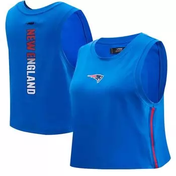 Женская классическая укороченная майка Pro Standard Royal New England Patriots с омбре и надписью