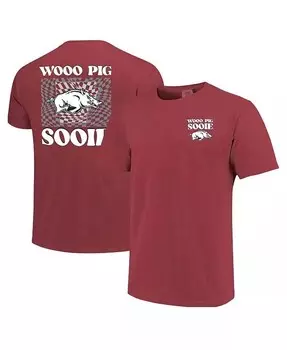 Женская клетчатая футболка-талисман Cardinal Arkansas Razorbacks Comfort Colours Image One, красный