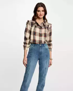 Женская клетчатая рубашка с длинным рукавом Morgan, многоцветный