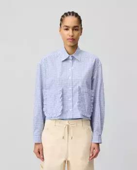 Женская клетчатая рубашка с карманами Claudie Pierlot, синий