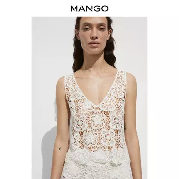 Женская кофта Mango с цветочным узором, белый