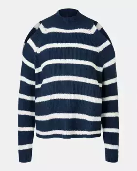 Женская кофта с вырезом и полосками 830 Green Coast, цвет Ceruelo