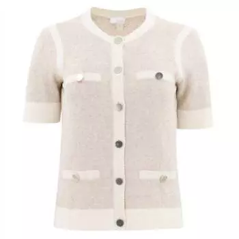 Женская кофта-свитер с короткими рукавами цвета бледно-льняного крема Ecru, цвет pale flax cream