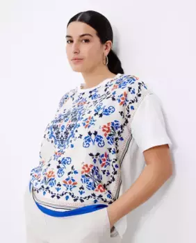 Женская комбинированная футболка Couchel, белый