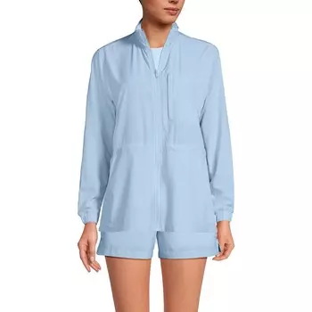 Женская компактная куртка на молнии Lands End Performance Lands' End, цвет Soft Blue Haze