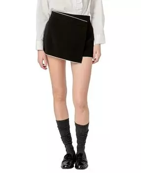 Женская контрастная юбка-шорты с острым краем English Factory, черный