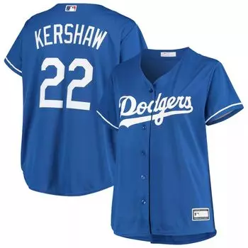 Женская копия джерси большого размера Clayton Kershaw Royal Los Angeles Dodgers большого размера
