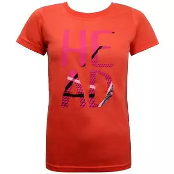 Женская коралловая футболка с рисунком головы Head, красный