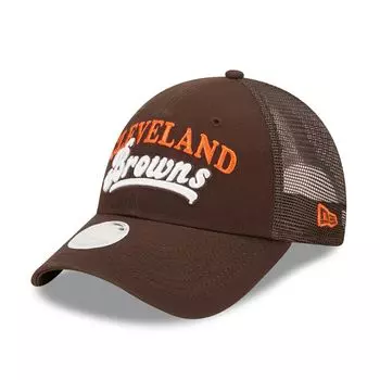 Женская коричневая кепка New Era Cleveland Browns Team Trucker 9FORTY Snapback New Era