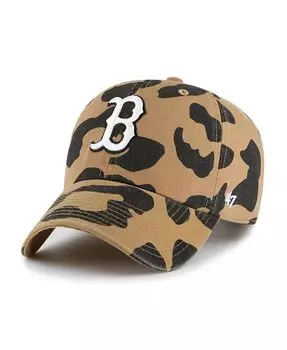 Женская коричневая регулируемая кепка Boston Red Sox Rosette Clean Up '47 Brand, коричневый