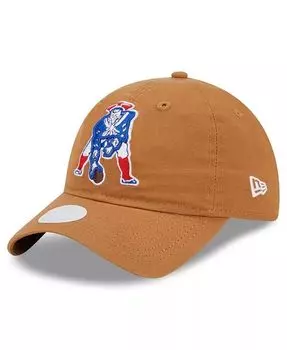 Женская коричневая регулируемая кепка New England Patriots Throwback Main Core Classic 2.0 9TWENTY New Era, коричневый