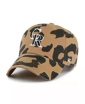 Женская коричневая регулируемая шапка Colorado Rockies Rosette Clean Up '47 Brand, коричневый