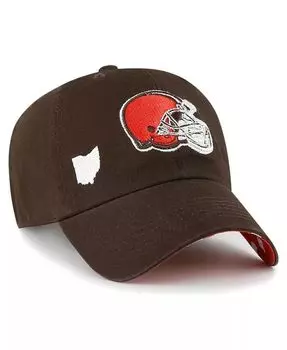 Женская коричневая регулируемая шляпа Cleveland Browns Confetti Icon Clean Up '47 Brand, коричневый