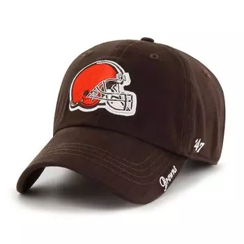 Женская коричневая шляпа с регулируемым логотипом и основным логотипом '47 Cleveland Browns Miata Clean Up