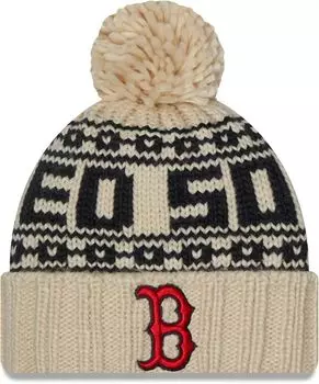Женская коричневая спортивная трикотажная шапка New Era Boston Red Sox