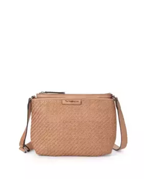 Женская коричневая сумка через плечо THB Brick из стираной кожи The Bagging Co, светло-коричневый