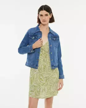 Женская короткая джинсовая куртка с длинными рукавами System Action, индиго