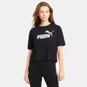 Женская короткая футболка Essential с логотипом Puma, белый