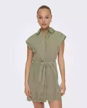 Женская короткая футболка с оборками Only, цвет Topo