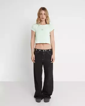 Женская короткая хлопковая футболка Nalle, бирюзовый