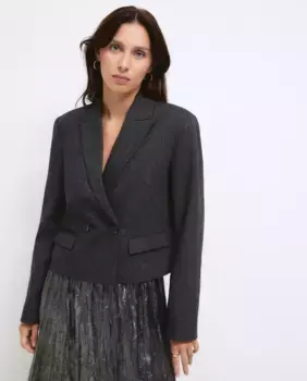 Женская короткая куртка из шерсти Tintoretto, цвет Plomo