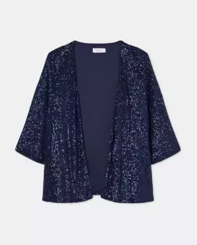 Женская короткая куртка с пайетками Couchel, темно-синий