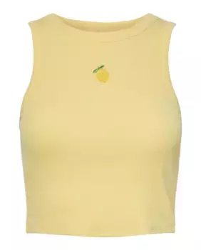 Женская короткая майка без рукавов Pieces, желтый
