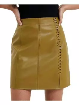Женская короткая мини-юбка из искусственной кожи French Connection, цвет nutria