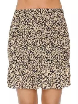 Женская короткая мини-юбка с оборками LOST + WANDER, черный/золотой