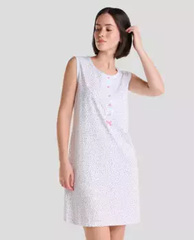 Женская короткая ночная рубашка без рукавов Lohe, голубой