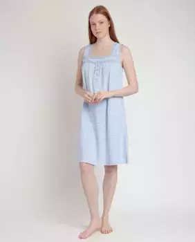 Женская короткая ночная рубашка из трикотажа с цветочным принтом Admas, синий