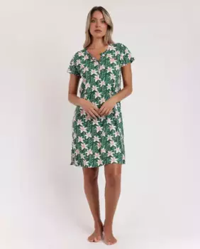 Женская короткая ночная рубашка из зеленого вискозного трикотажа Admas, зеленый