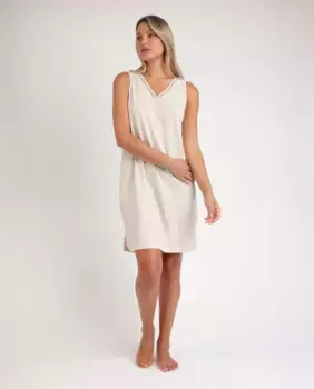 Женская короткая ночная сорочка из трикотажа бежевого цвета Admas, бежевый