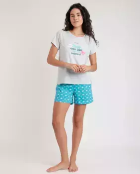 Женская короткая пижама из хлопчатобумажного трикотажа яшмового серого цвета Mr. Wonderful, серый