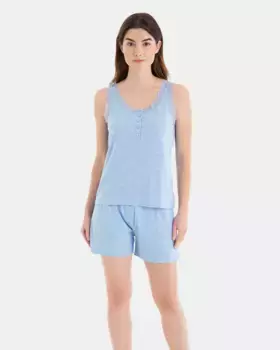 Женская короткая пижама с принтом и кружевом Massana, синий